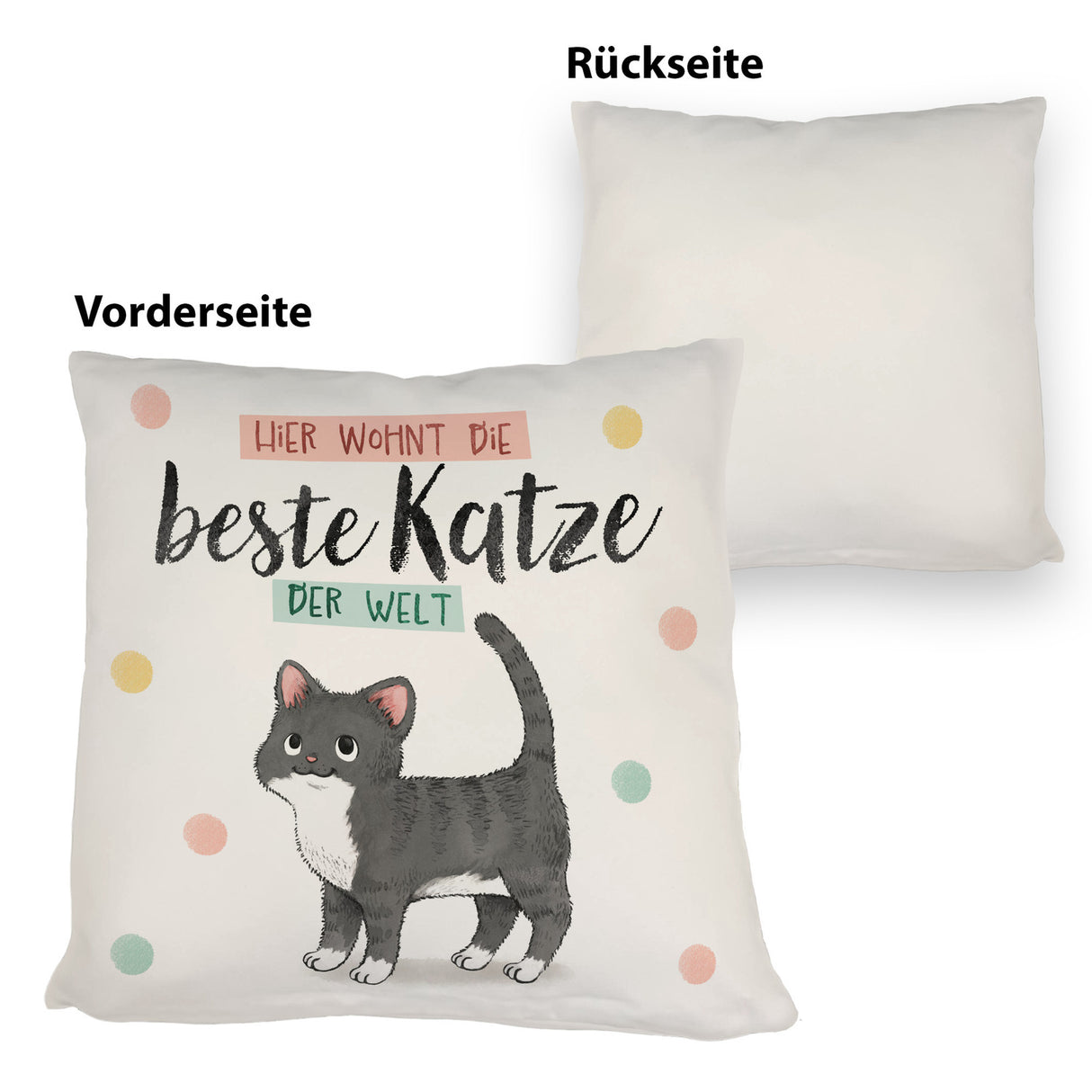 Beste Katze der Welt Kissen mit oranger Katze Katze und Spruch