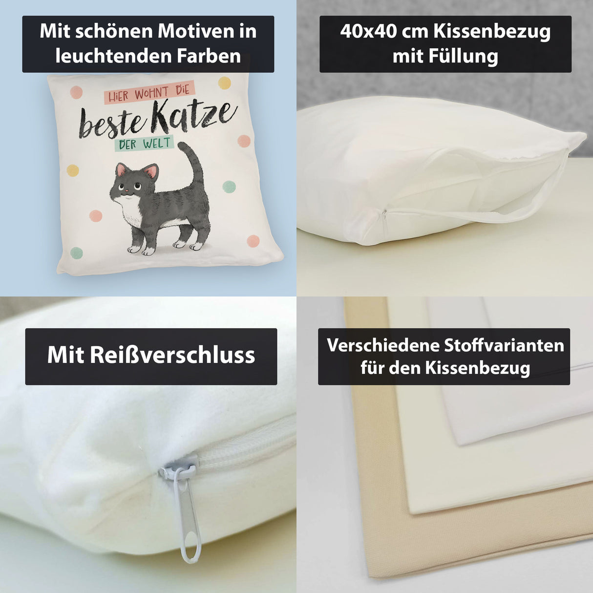Beste Katze der Welt Kissen mit oranger Katze Katze und Spruch