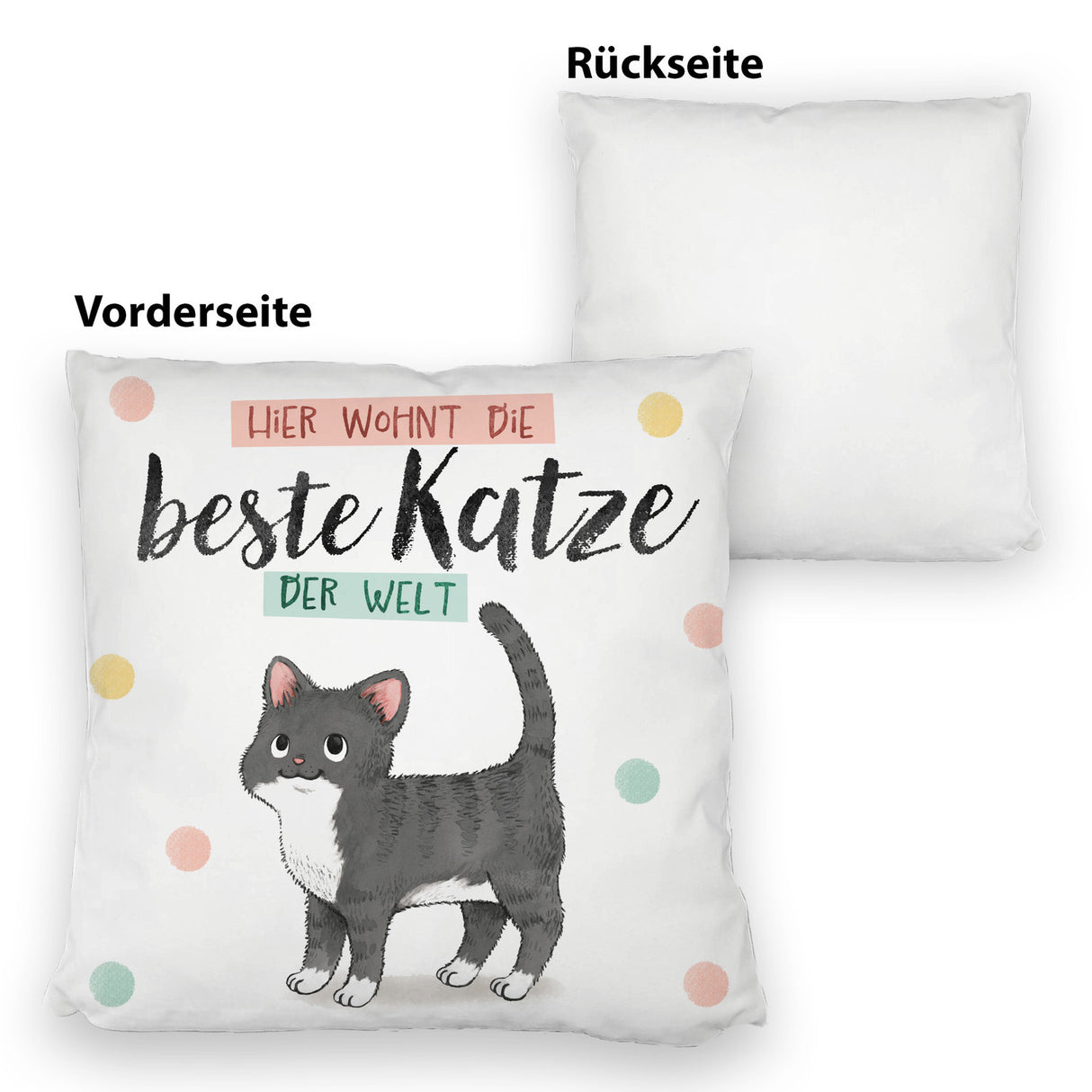 Beste Katze der Welt Kissen mit oranger Katze Katze und Spruch