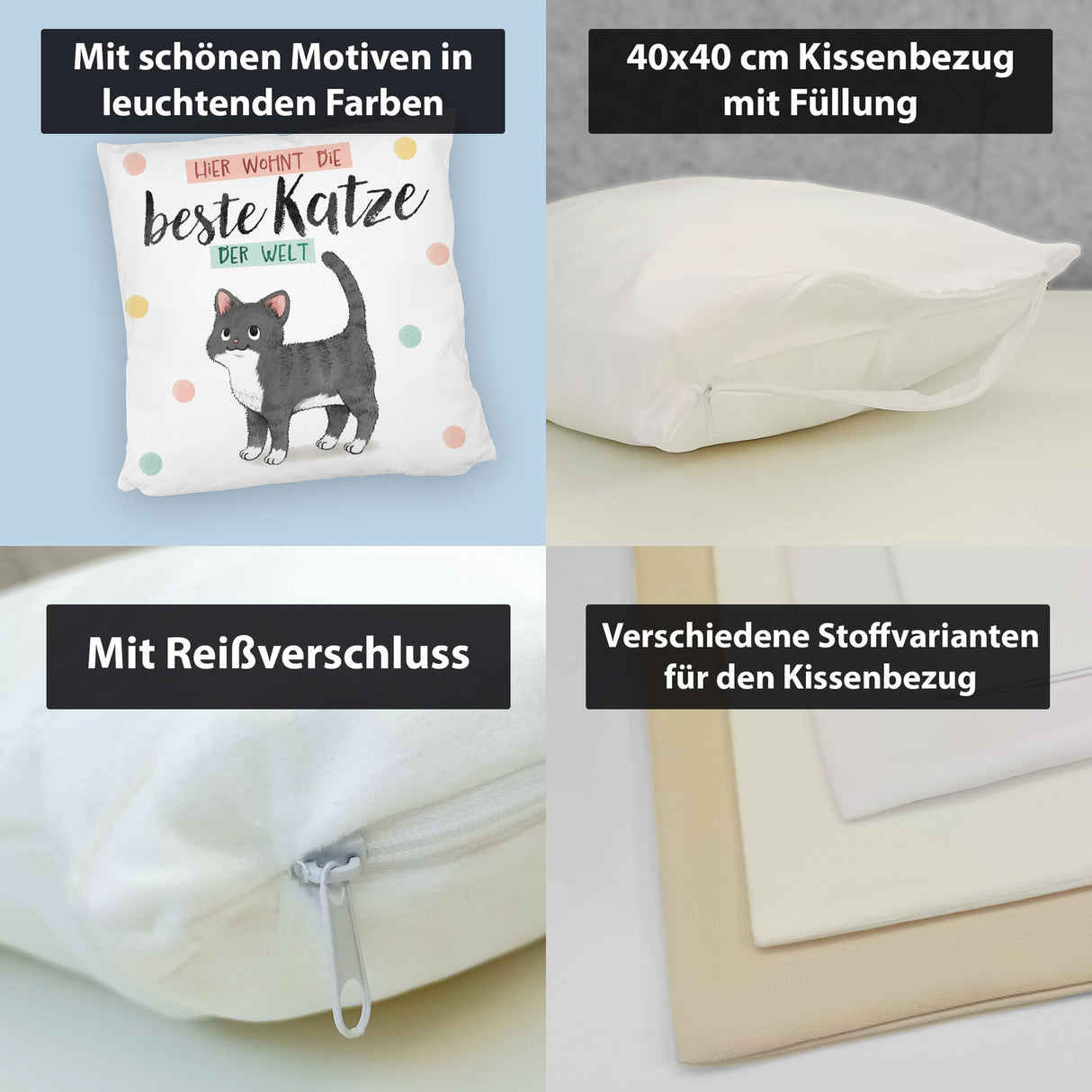 Beste Katze der Welt Kissen mit oranger Katze Katze und Spruch