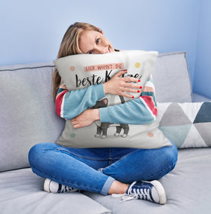 Beste Katze der Welt Kissen mit oranger Katze Katze und Spruch