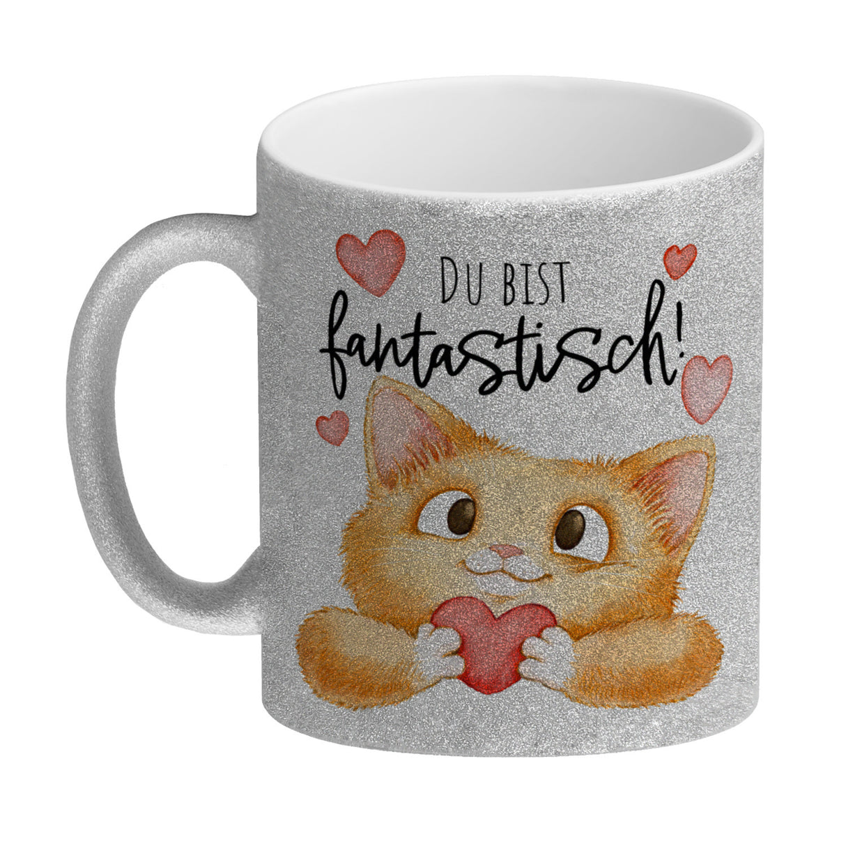 Katze Kaffeebecher mit Spruch Du bist fantastisch