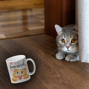Katze Kaffeebecher mit Spruch Du bist fantastisch