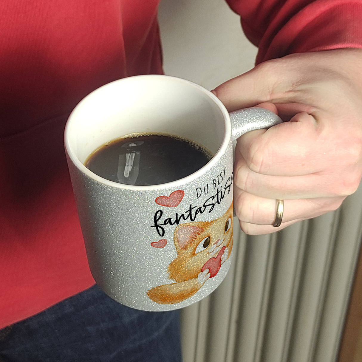 Katze Kaffeebecher mit Spruch Du bist fantastisch