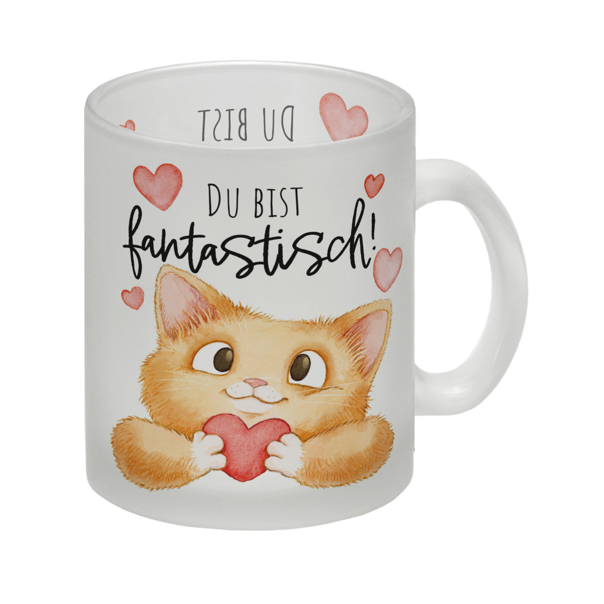 Katze Kaffeebecher mit Spruch Du bist fantastisch