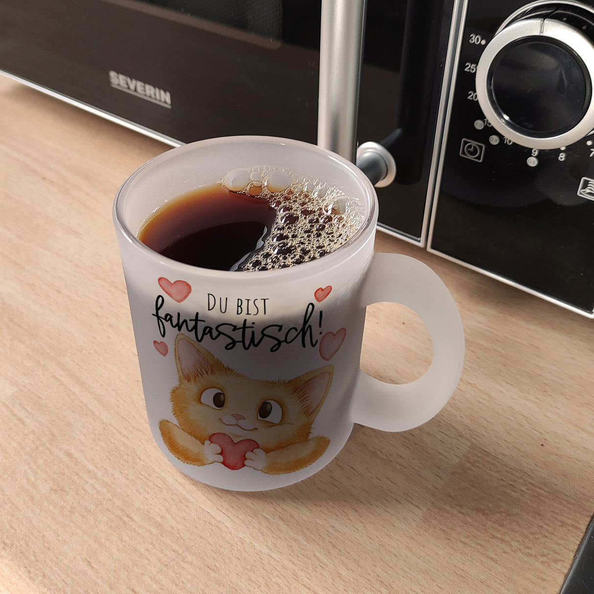 Katze Kaffeebecher mit Spruch Du bist fantastisch
