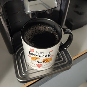 Hund Kaffeebecher mit Spruch Du bist fantastisch