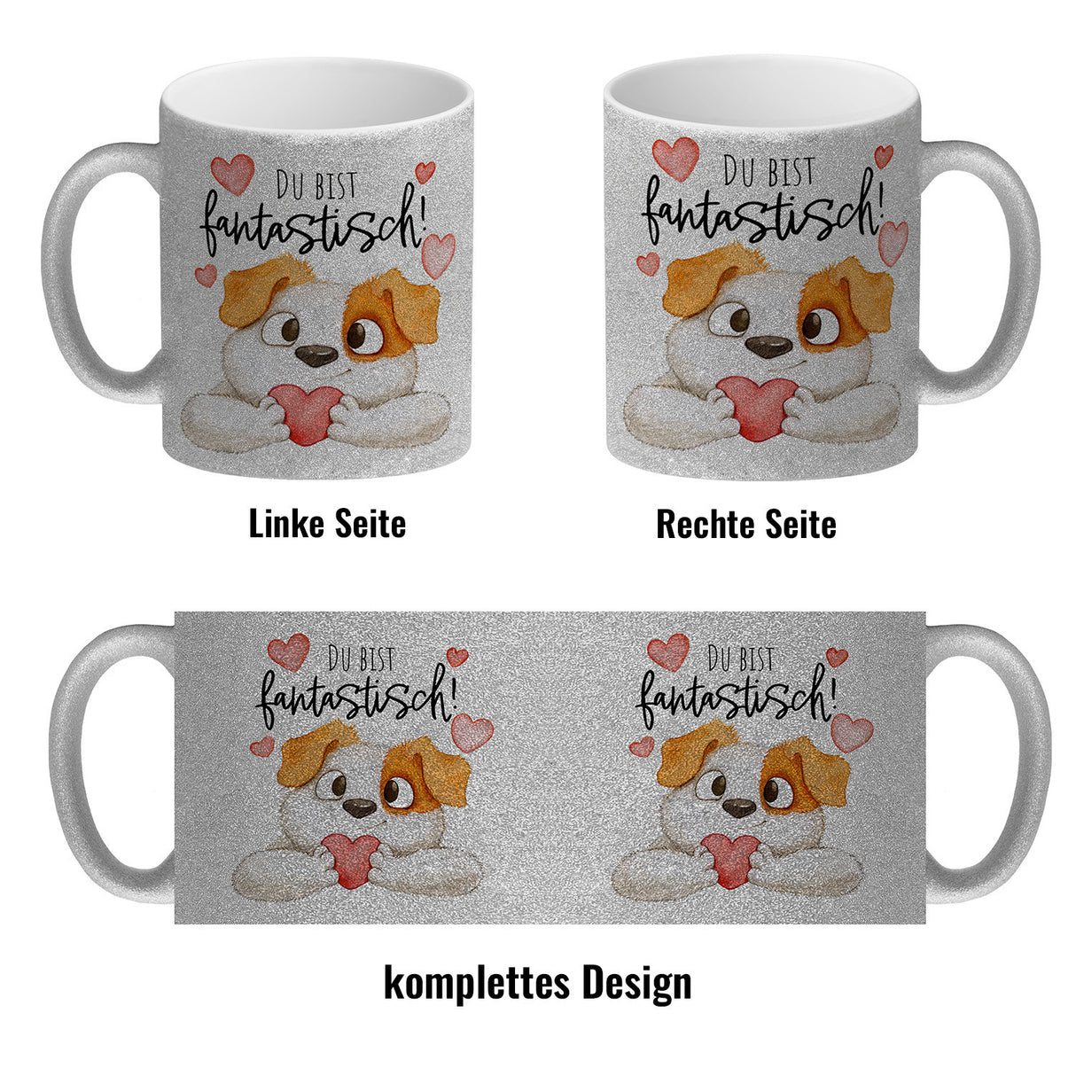 Hund Kaffeebecher mit Spruch Du bist fantastisch