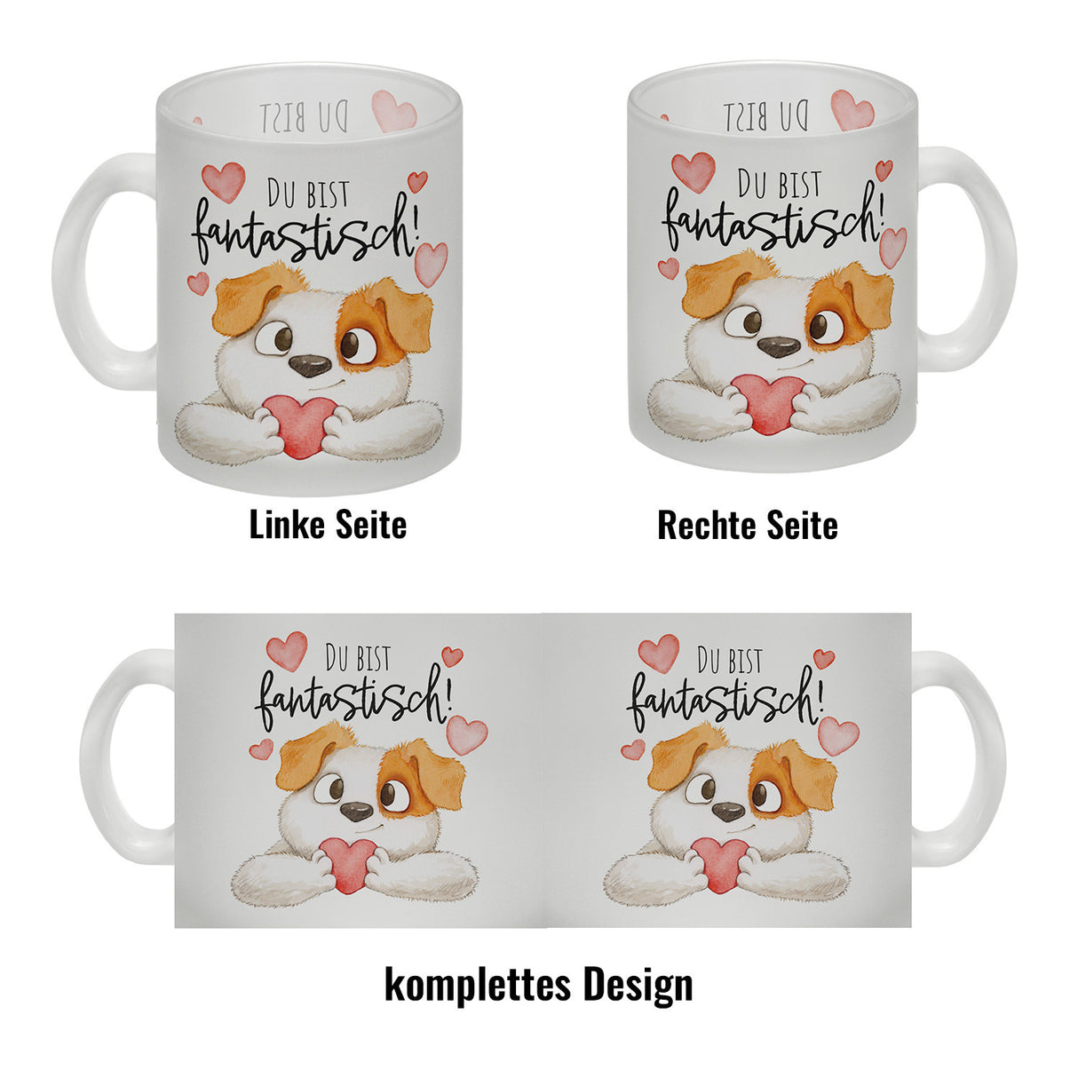 Hund Kaffeebecher mit Spruch Du bist fantastisch