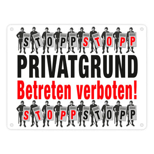 Privatgrund Metallschild in 15x20 cm mit Spruch Betreten verboten
