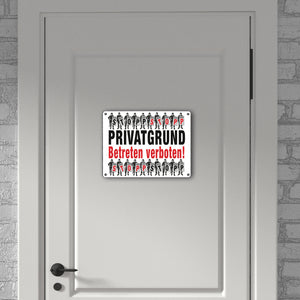 Privatgrund Metallschild in 15x20 cm mit Spruch Betreten verboten