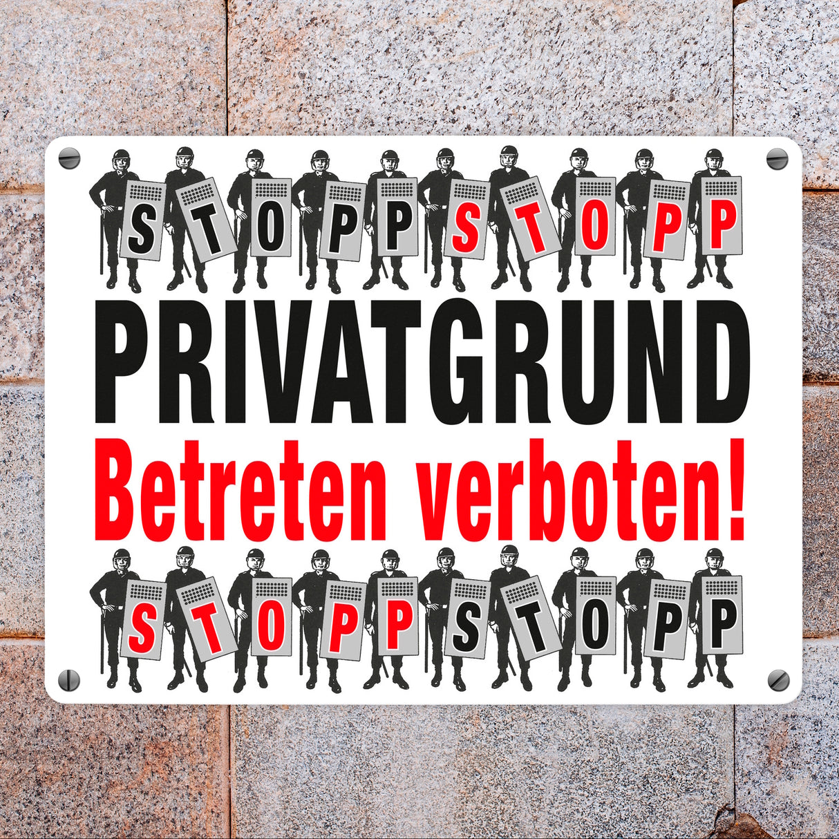 Privatgrund Metallschild in 15x20 cm mit Spruch Betreten verboten