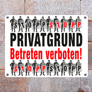 Privatgrund Metallschild in 15x20 cm mit Spruch Betreten verboten