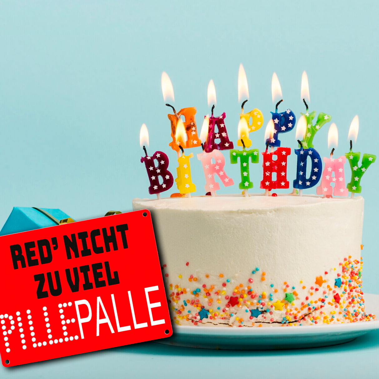 Pillepalle Metallschild in 15x20 cm mit Spruch Red nicht zu viel
