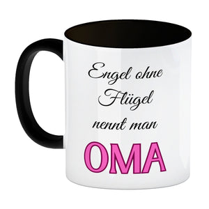 Oma Kaffeebecher mit Spruch Engel ohne Flügel nennt man Oma