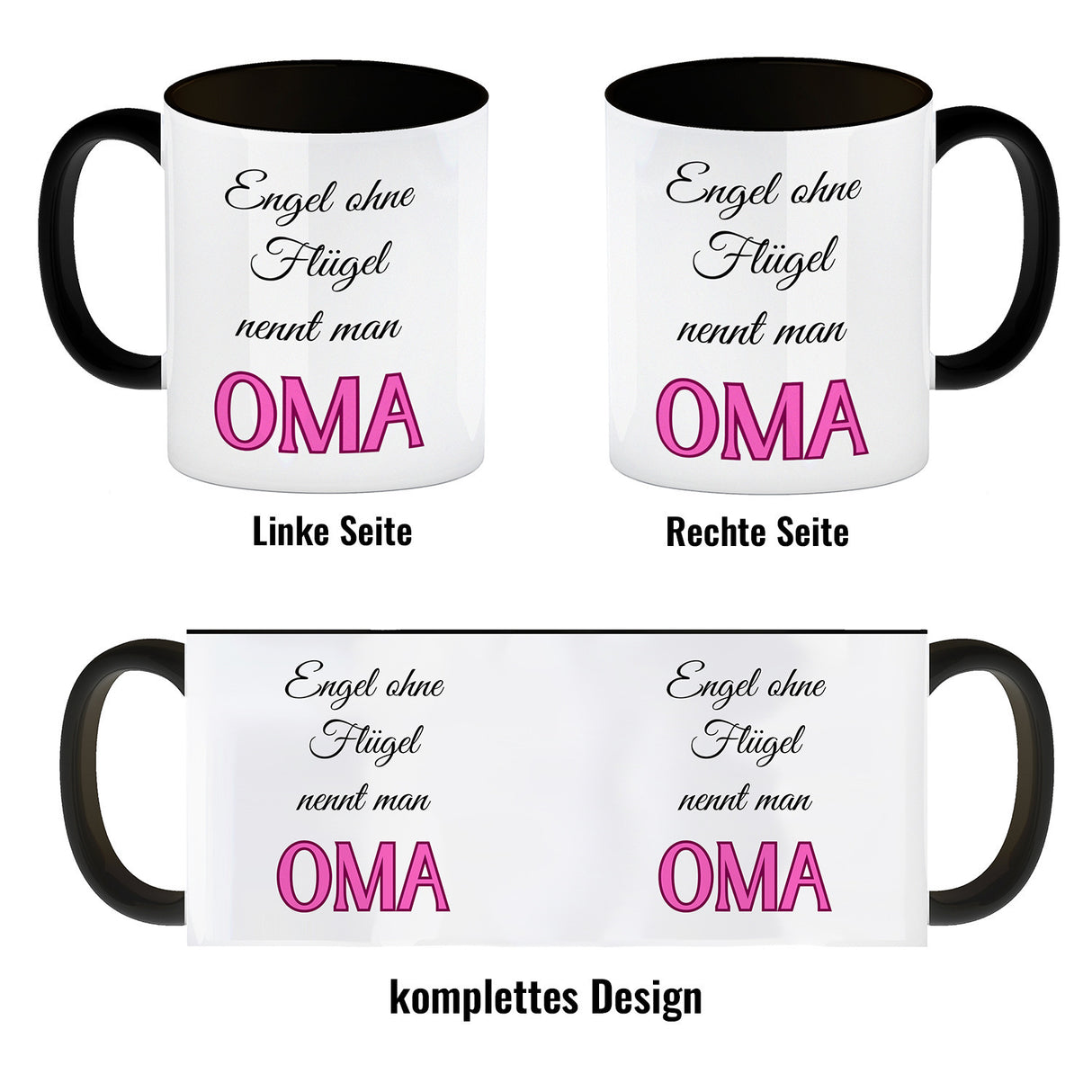 Oma Kaffeebecher mit Spruch Engel ohne Flügel nennt man Oma
