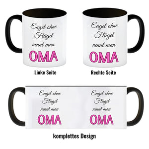 Oma Kaffeebecher mit Spruch Engel ohne Flügel nennt man Oma