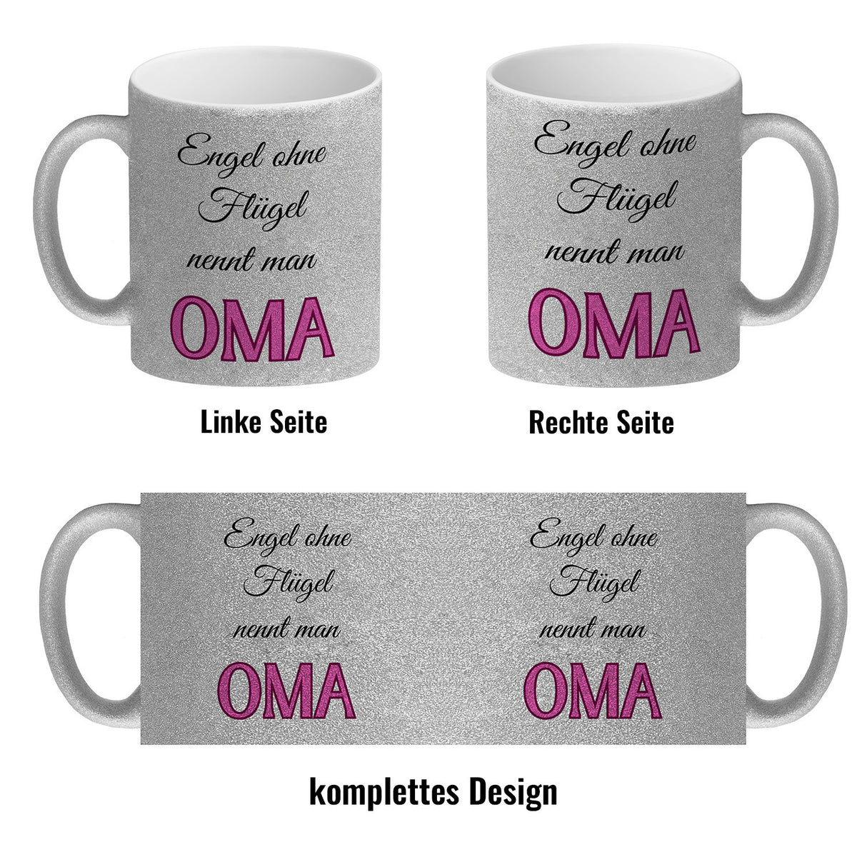 Oma Kaffeebecher mit Spruch Engel ohne Flügel nennt man Oma