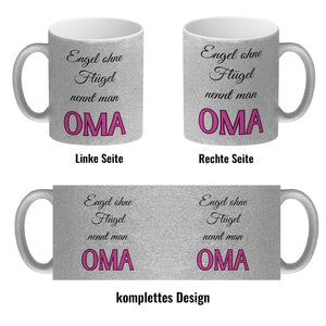 Oma Kaffeebecher mit Spruch Engel ohne Flügel nennt man Oma