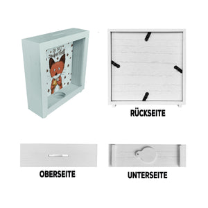 Du bist zauberhaft Spardose mit Fuchs im Aquarell-Stil und Spruch