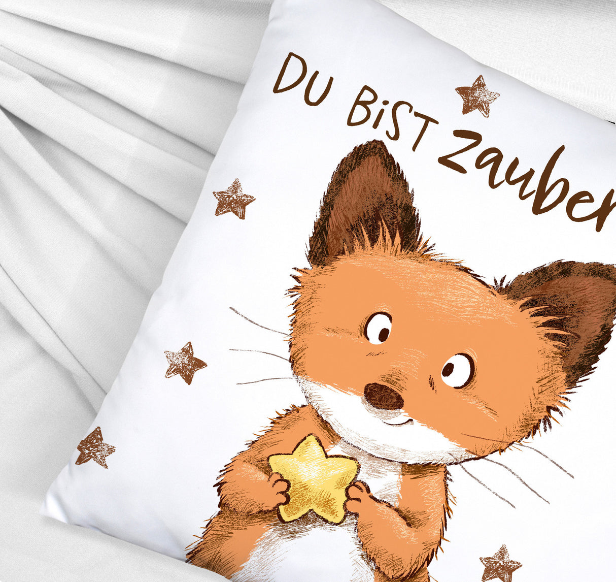 Fuchs Kissen mit Spruch Du bist zauberhaft