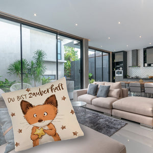 Fuchs Kissen mit Spruch Du bist zauberhaft