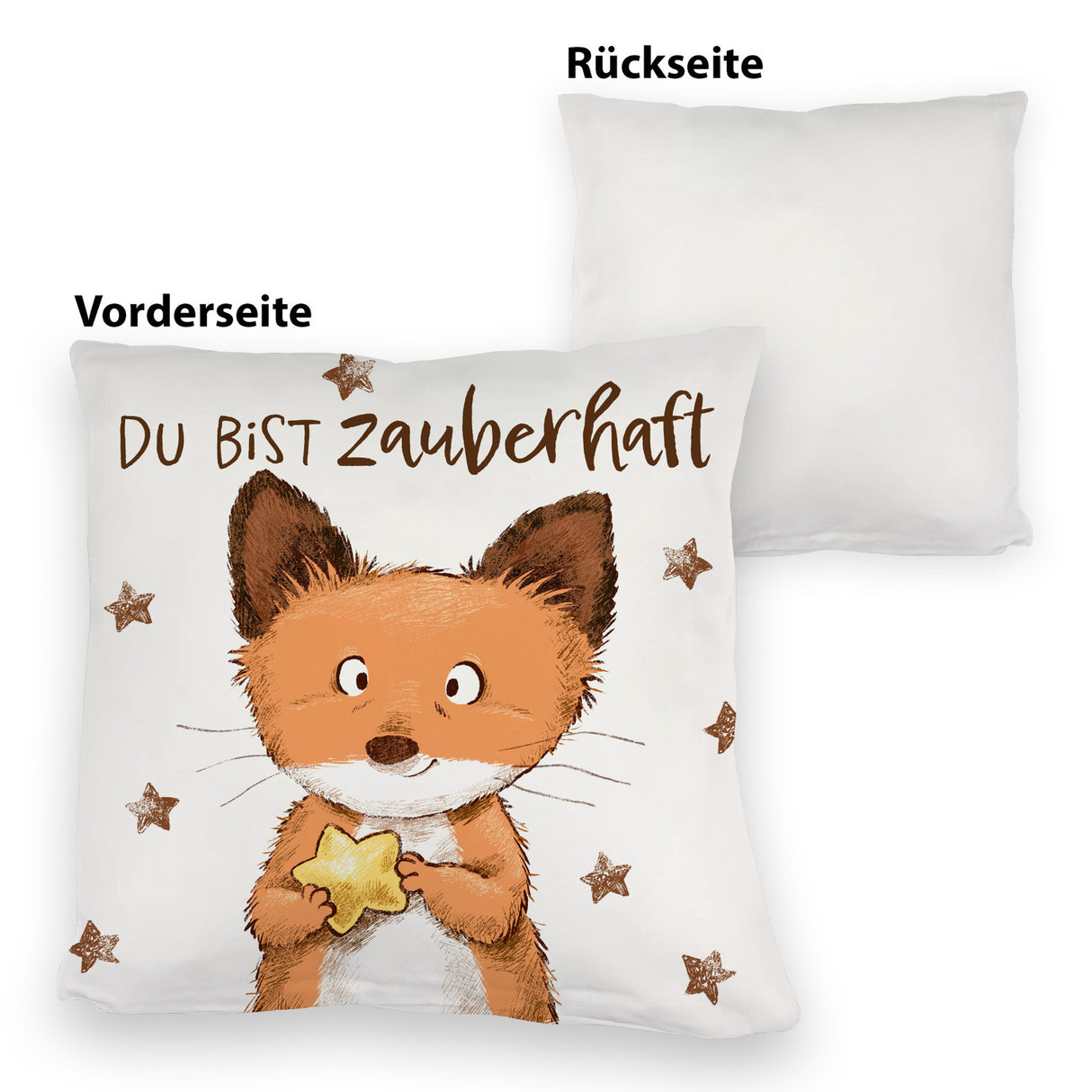 Fuchs Kissen mit Spruch Du bist zauberhaft