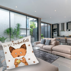 Fuchs Kissen mit Spruch Du bist zauberhaft