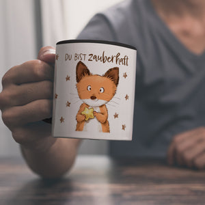 Fuchs Kaffeebecher mit Spruch Du bist zauberhaft