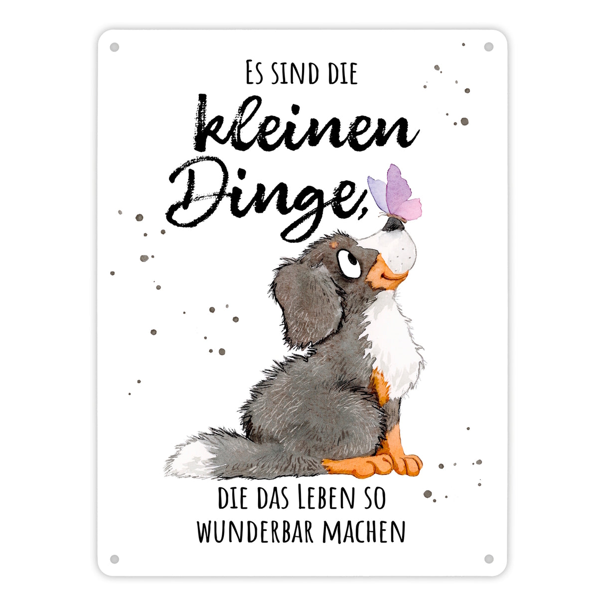 Hund Metallschild in 15x20 cm mit Spruch Die kleinen Dinge machen das Leben so wunderbar