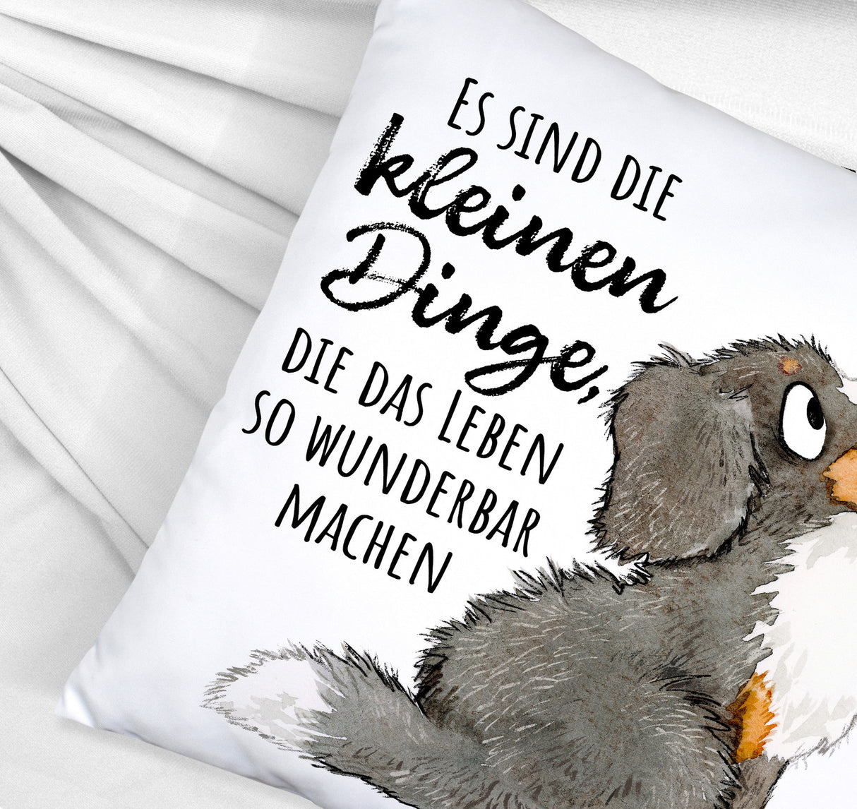 Hund Kissen mit Spruch Die kleinen Dinge machen das Leben so wunderbar