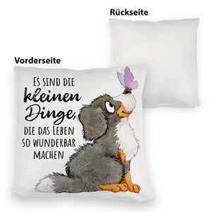 Hund Kissen mit Spruch Die kleinen Dinge machen das Leben so wunderbar