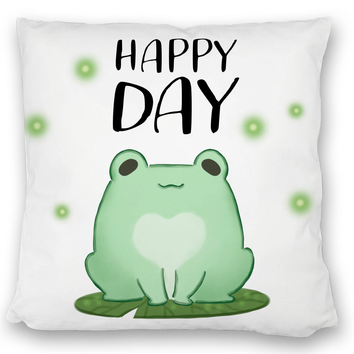 Frosch Kissen mit Spruch Happy Day
