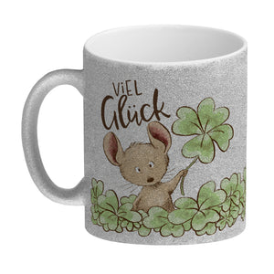 Maus Kaffeebecher mit Spruch Viel Glück