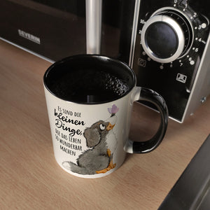 Hund Kaffeebecher mit Spruch Die kleinen Dinge machen das Leben so wunderbar