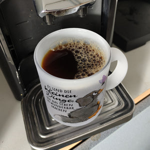 Hund Kaffeebecher mit Spruch Die kleinen Dinge machen das Leben so wunderbar
