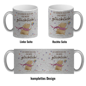 Glücklicher Bär Kaffeebecher mit Spruch Ich schmeiß alles hin