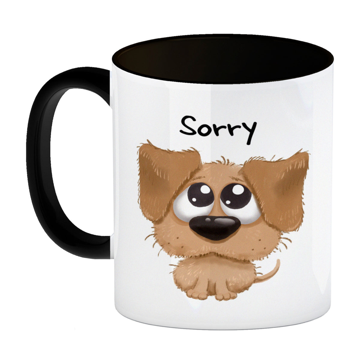 Hund Kaffeebecher mit Spruch Sorry