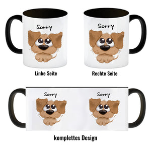 Hund Kaffeebecher mit Spruch Sorry