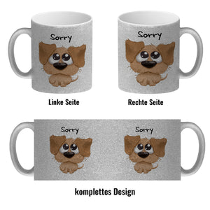 Hund Kaffeebecher mit Spruch Sorry