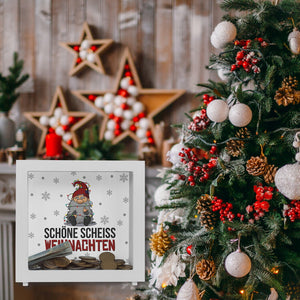Grimmiger Wichtel Spardose mit Spruch Schöne scheiß Weihnachten