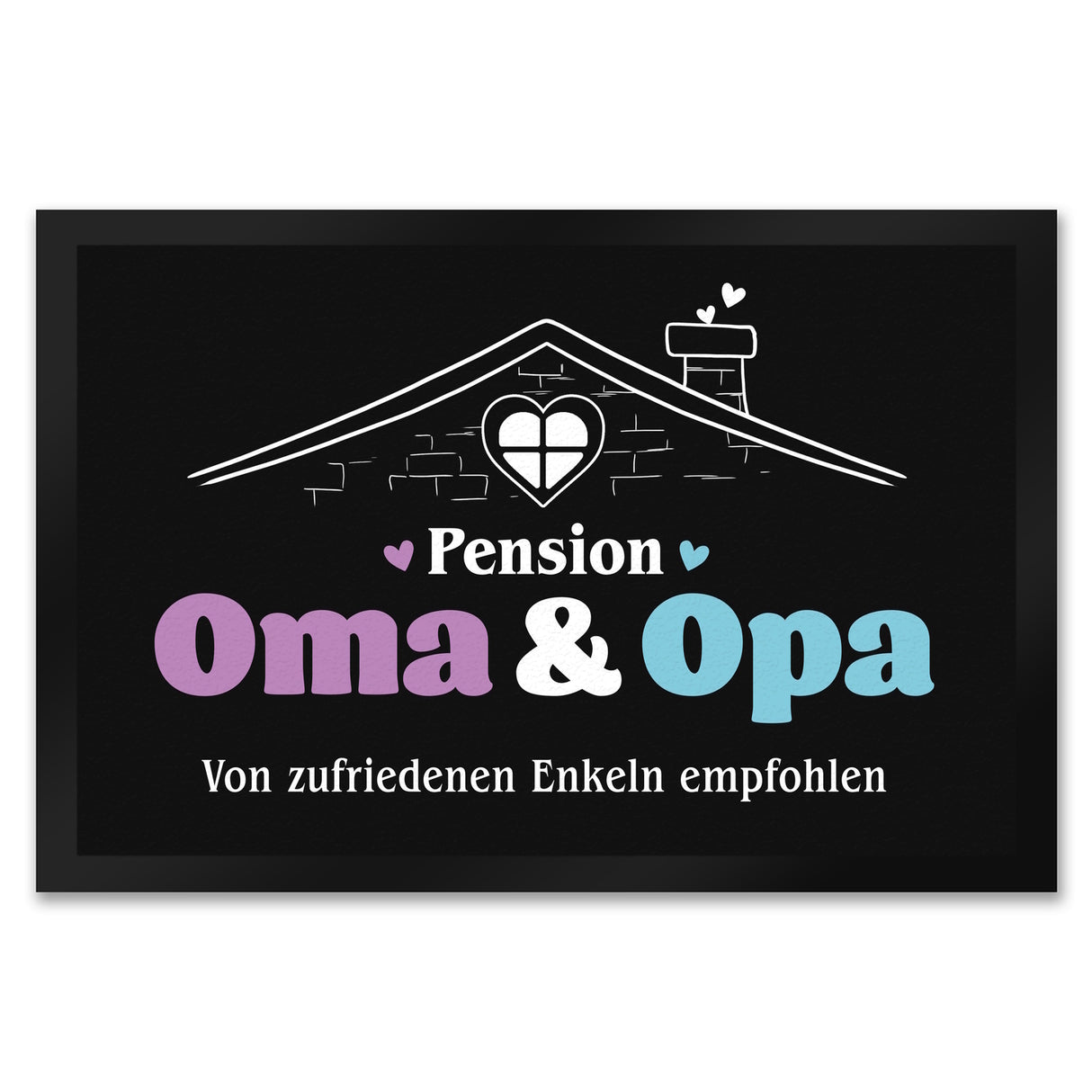 Pension Oma & Opa Fußmatte in 35x50 cm mit Spruch Von zufriedenen Enkeln empfohlen