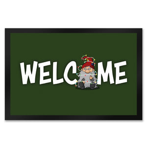 Grimmiger Wichtel Fußmatte in 35x50 cm mit Spruch Welcome