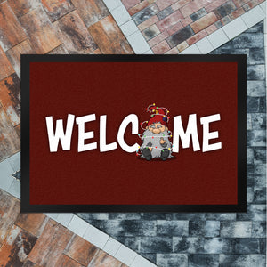 Grimmiger Wichtel Fußmatte in 35x50 cm mit Spruch Welcome
