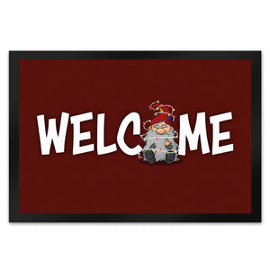 Grimmiger Wichtel Fußmatte in 35x50 cm mit Spruch Welcome