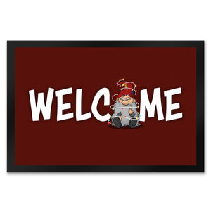 Grimmiger Wichtel Fußmatte in 35x50 cm mit Spruch Welcome