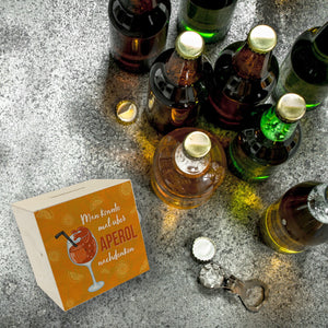 Cocktail Spardose mit Spruch Man könnte mal über Aperol nachdenken