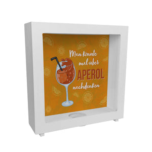 Cocktail Spardose mit Spruch Man könnte mal über Aperol nachdenken
