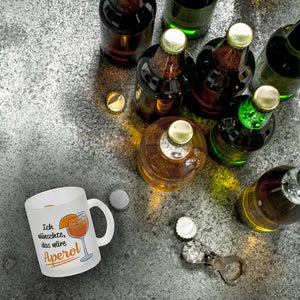 Cocktail Kaffeebecher mit Spruch Ich wünschte das wäre Aperol