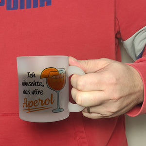 Cocktail Kaffeebecher mit Spruch Ich wünschte das wäre Aperol